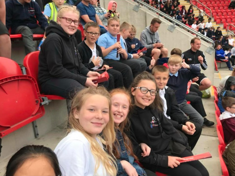 Other image for School pupils enjoy European clash at New York Stadium